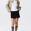 Mini Suede Wrap Skirt – Black