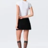 Mini Suede Wrap Skirt – Black