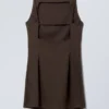 Mini Suiting Dress – Dark Brown