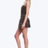 Mini Tube Suiting Dress – Checked Dark Brown