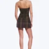 Mini Tube Suiting Dress – Checked Dark Brown