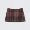 Mini Twill Skirt – Dark Red Check