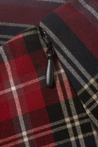 Mini Twill Skirt – Dark Red Check
