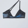 Minimal Asymmetric Printed Bikini Top – Speed Blue