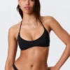 Minimal Halter Bikini Top – Black