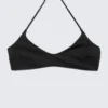 Minimal Halter Bikini Top – Black