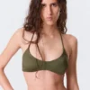 Minimal Halter Bikini Top – Dark Green
