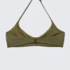 Minimal Halter Bikini Top – Dark Green