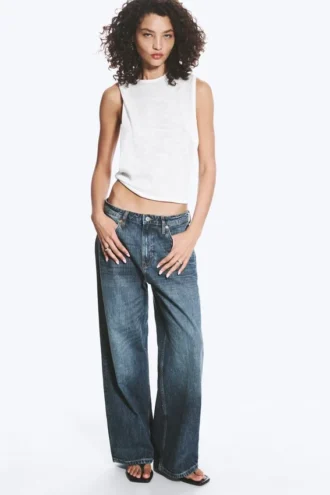 Missy Low Rise Loose Straight Jeans – Blue Hymn – Medium Blue