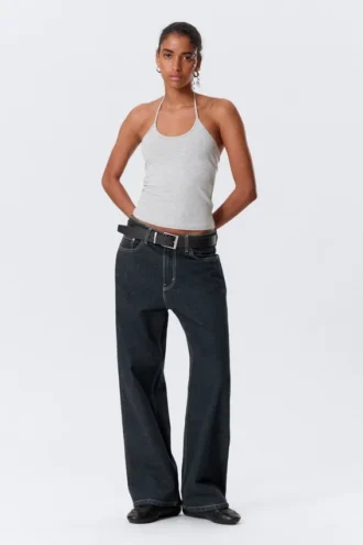 Missy Low Rise Loose Straight Jeans – Blue Rinse – Dark Blue