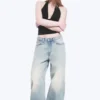 Missy Low Rise Loose Straight Jeans – Broken Blue – Light Blue
