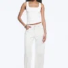 Missy Low Rise Loose Straight Jeans – Dirty White – White