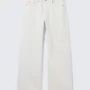Missy Low Rise Loose Straight Jeans – Dirty White – White