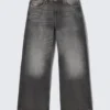 Missy Low Rise Loose Straight Jeans – Dusky Black – Black