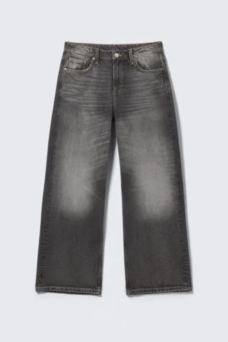 Missy Low Rise Loose Straight Jeans – Dusky Black – Black