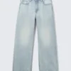 Missy Low Rise Loose Straight Jeans – Ghost Blue – Light Blue