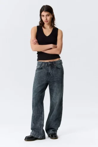 Missy Low Rise Loose Straight Jeans – Pandora Blue – Dark Blue
