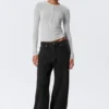 Missy Low Rise Loose Straight Jeans – Tuned Black – Black