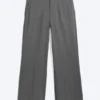 Moe Trousers Relaxed Fit Low Waist – Grey Melange