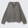 Mohair Blend Cardigan – Dark Grey