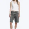 Monterey Low Rise Denim Shorts – Grey Fade – Grey