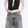 Monterey Low Rise Denim Shorts – Grey Fade – Grey