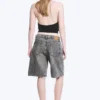 Monterey Low Rise Denim Shorts – Grey Fade – Grey