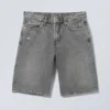 Monterey Low Rise Denim Shorts – Grey Fade – Grey