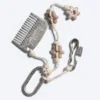 Multi Charm Keyring – Beige/Silver