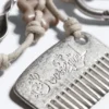 Multi Charm Keyring – Beige/Silver