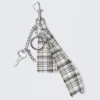 Multi-Charm Keyring – Checked Fabric