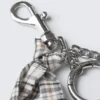 Multi-Charm Keyring – Checked Fabric