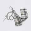 Multi-Charm Keyring – Checked Fabric