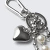 Multi-Charm Keyring – Metal/Pearls