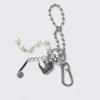 Multi-Charm Keyring – Metal/Pearls