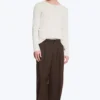 Nate Baggy Fit Pleated Suit Trousers – Dark Brown