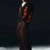 Nate Baggy Fit Pleated Suit Trousers – Dark Brown
