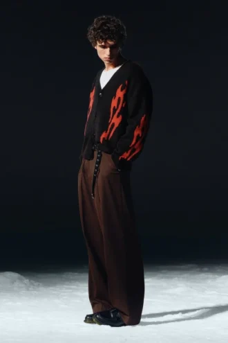 Nate Baggy Fit Pleated Suit Trousers – Dark Brown