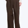 Nate Baggy Fit Pleated Suit Trousers – Dark Brown