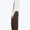 Nate Baggy Fit Pleated Suit Trousers – Dark Brown