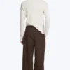 Nate Baggy Fit Pleated Suit Trousers – Dark Brown