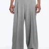 Nate Baggy Fit Pleated Suit Trousers – Light Dusty Grey