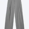 Nate Baggy Fit Pleated Suit Trousers – Light Dusty Grey