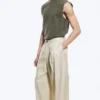Nate Baggy Linen Blend Suit Trousers – Light Dusty Beige