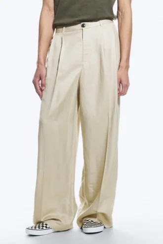 Nate Baggy Linen Blend Suit Trousers – Light Dusty Beige