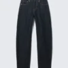 Nebula Mid Rise Loose Barrel Unisex Jeans – Blue Rinse – Dark Blue