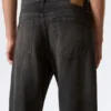 Nebula Mid Rise Loose Barrel Unisex Jeans – Chelsea Black – Black