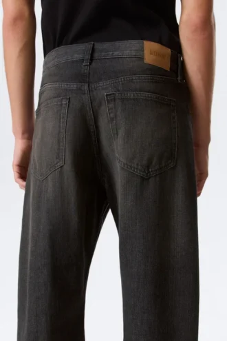 Nebula Mid Rise Loose Barrel Unisex Jeans – Chelsea Black – Black