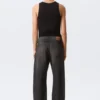 Nebula Mid Rise Loose Barrel Unisex Jeans – Chelsea Black – Black