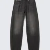 Nebula Mid Rise Loose Barrel Unisex Jeans – Chelsea Black – Black